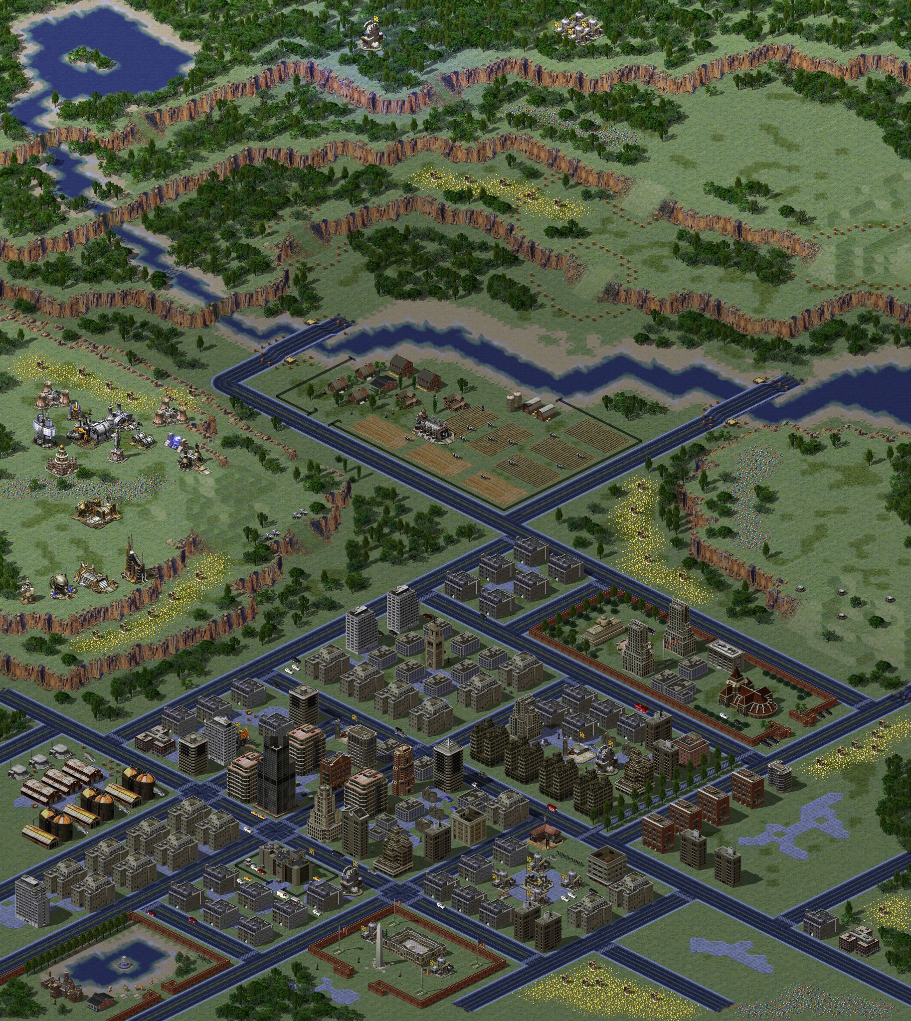 Mountain city full-resolution render