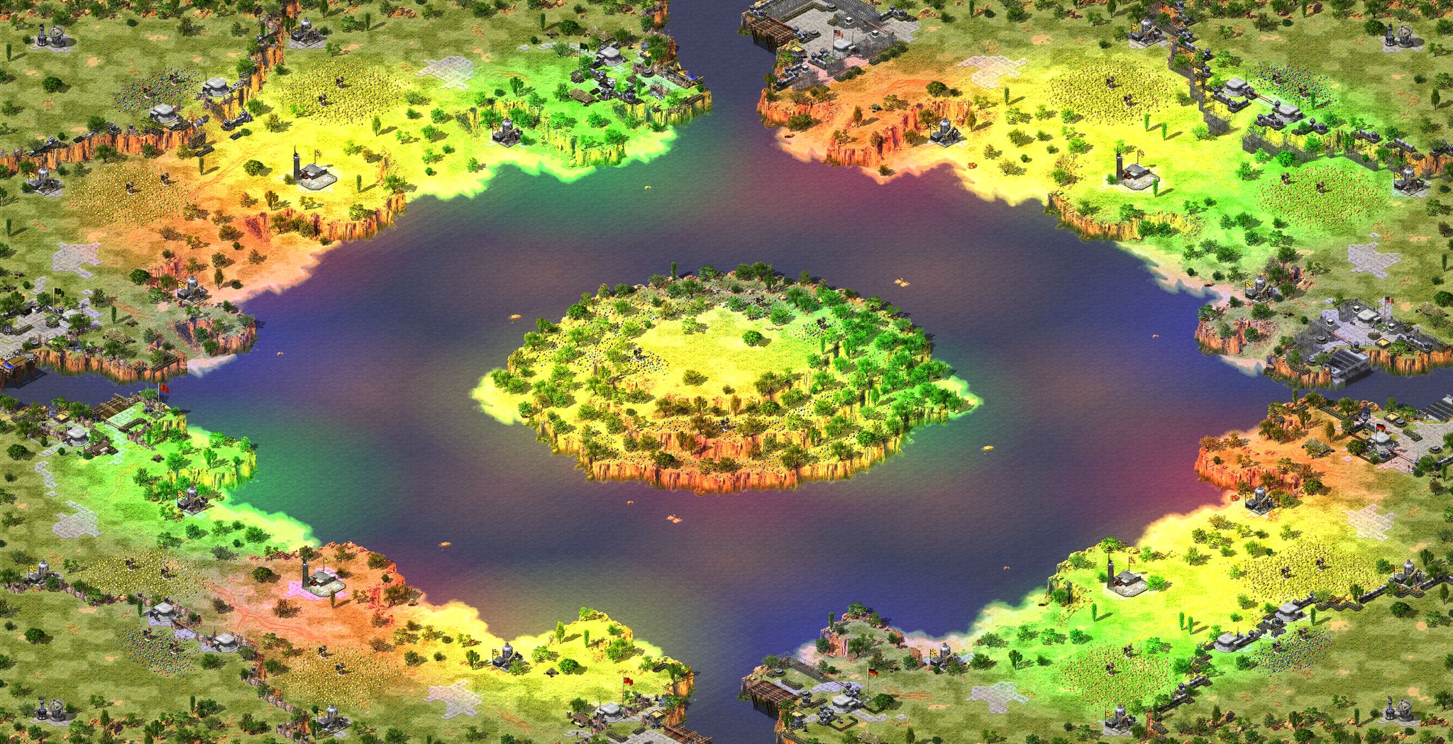 [8] Black Sea v6.1 ; Map created in 2020 with FinalAlert 2. Updated in 2025. Based on map "Diamond Quarry". Special Than full-resolution render
