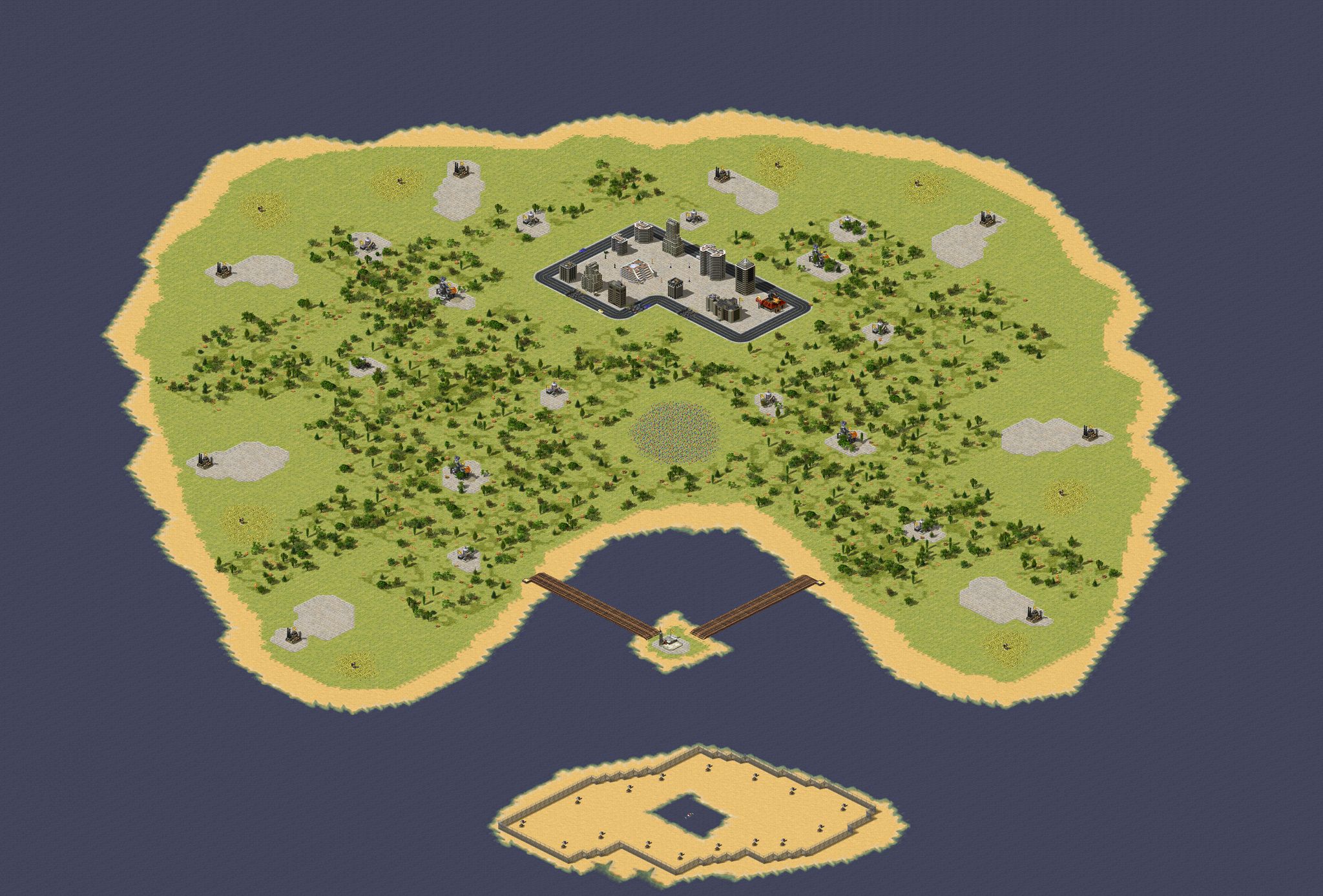 Curve Island full-resolution render