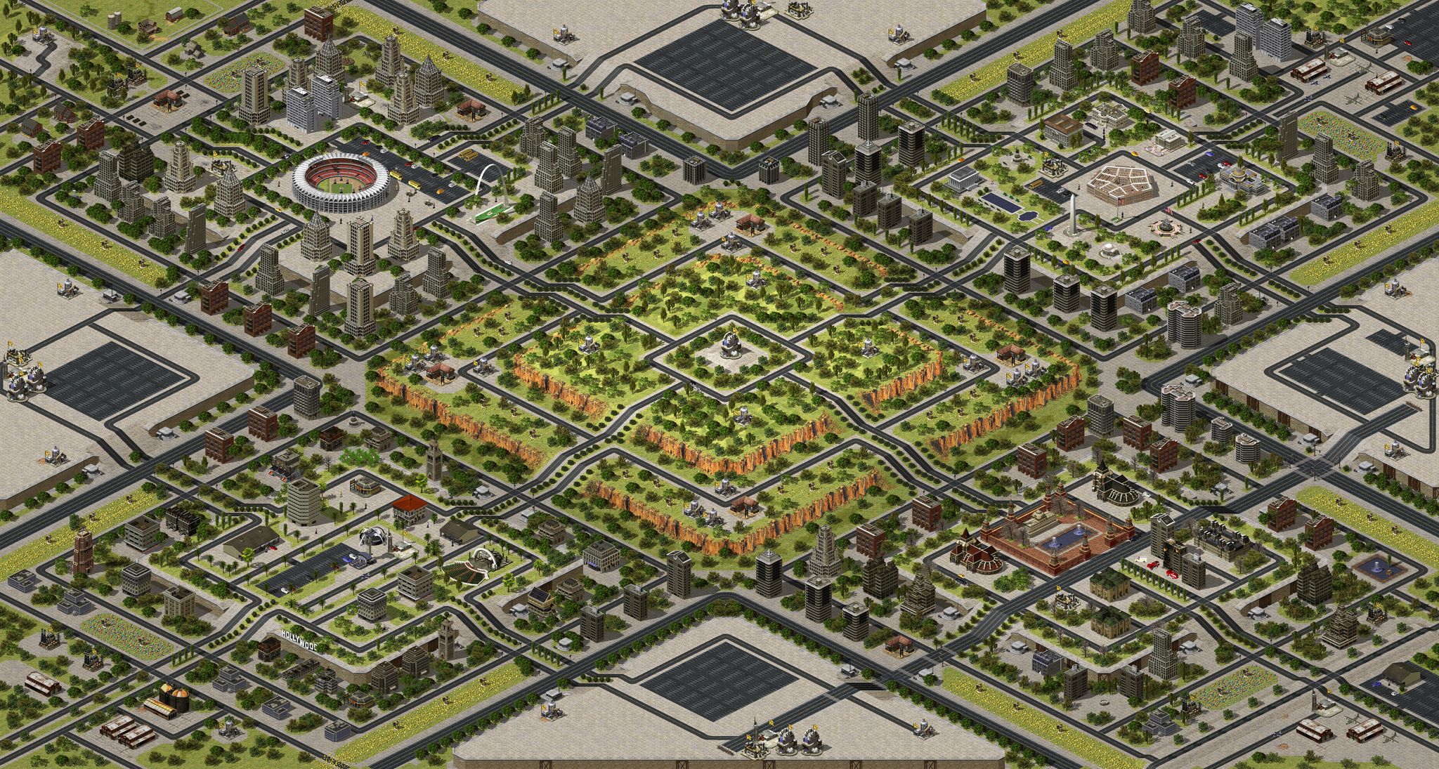 4 Cities+2techlab+repair+airport in base full-resolution render