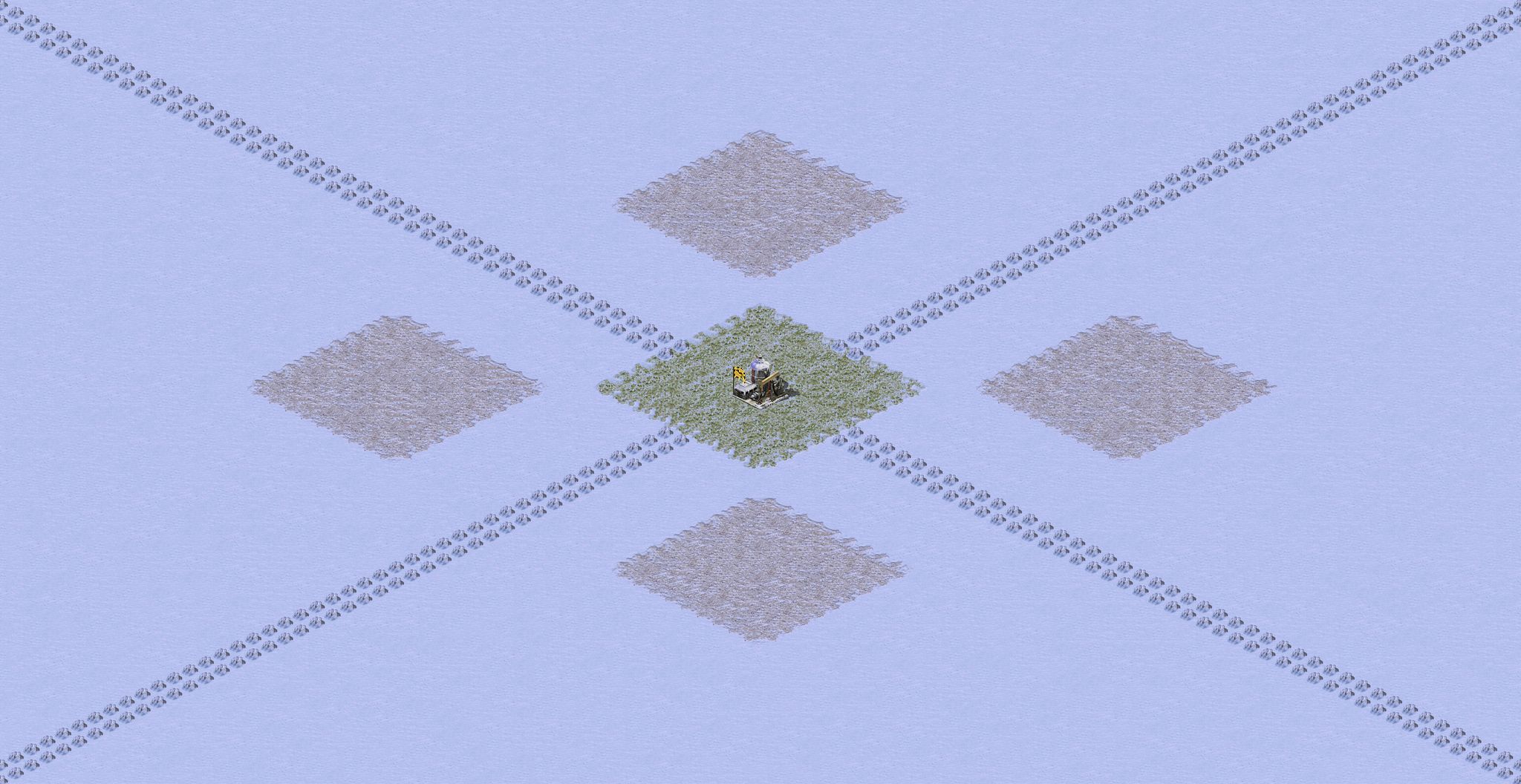 Yosef Anan - Oil Derrick in Center - Snow Version full-resolution render