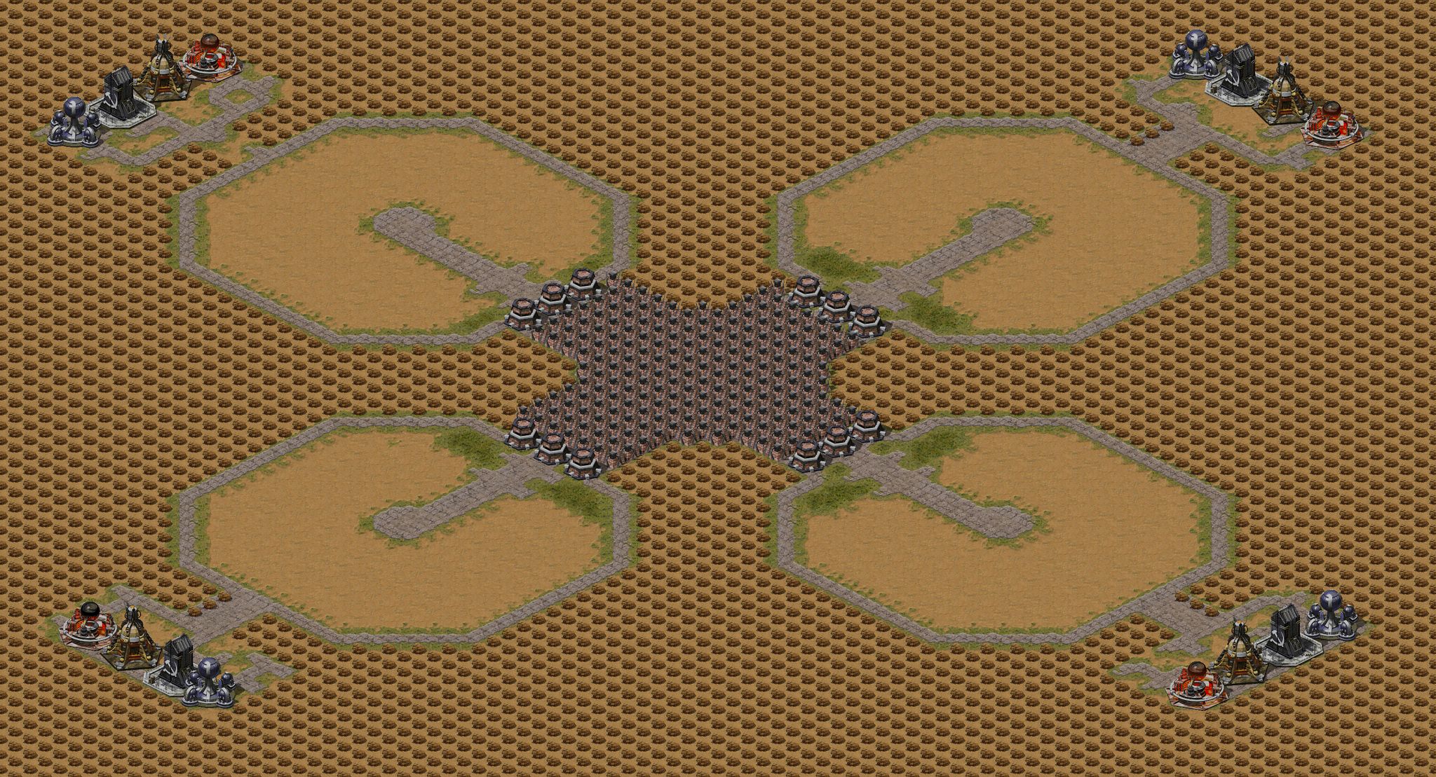 Super Weapons in Corners and Walls in the Middle -- full-resolution render