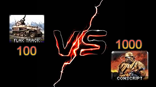 100 elite Flak tracks vs 1000 elite conscripts full-resolution render