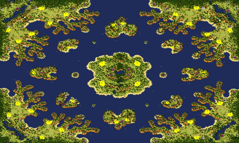 [8] Oceania (Author's Mod) v6.1 ; Map created in 2019 with FinalAlert 2. Updated in 2025 full-resolution render
